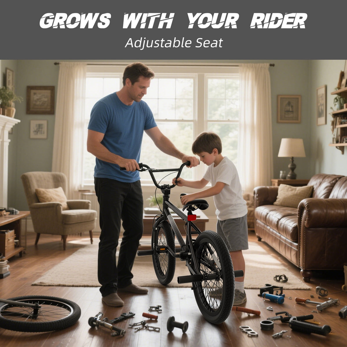 Korimefa 18 inch BMX Bikes, Kids Bicycles for Boys Ages 5-9, Child, Tween & Teen, Front Aluminum Alloy U-Brake, Rear R-Brake, Hand Brake Levers & Front and Rear Pegs, White