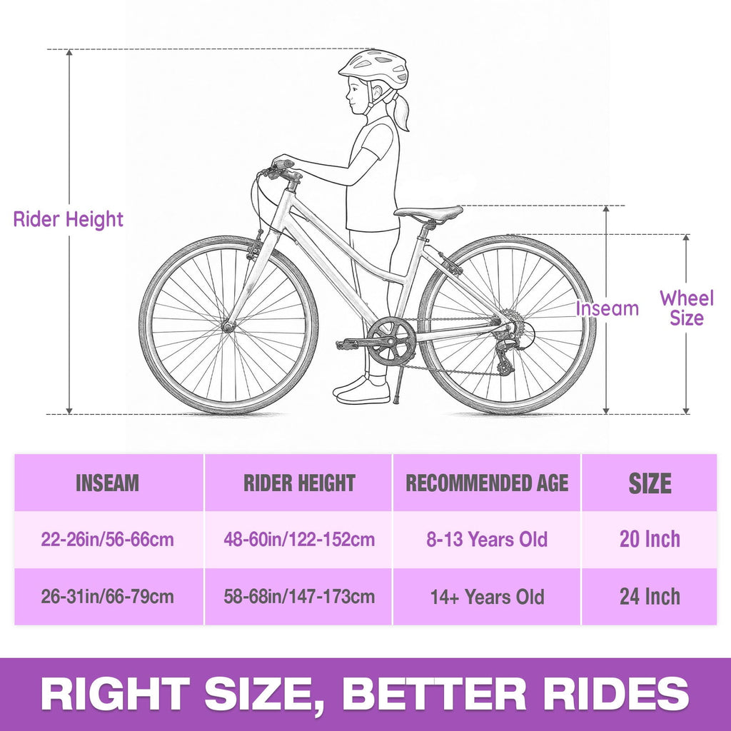 Hykolity 20-in Kid Mountain Bike 7 Speed Bicycles for Kids Bikes MTB Children Ages 8-13 Tween Fits Riders 48-60 Adjustable Seat Dual Brake Outdoor Cycling, Pink