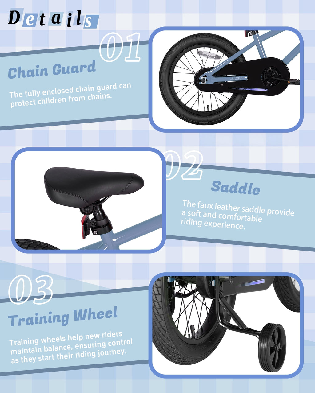 Vollsch BMX Style Kids Bike for 2-8 Years Old Boys Girls 16 Inches Toddlers Bicycle with Coaster Brake Training Wheels, Black