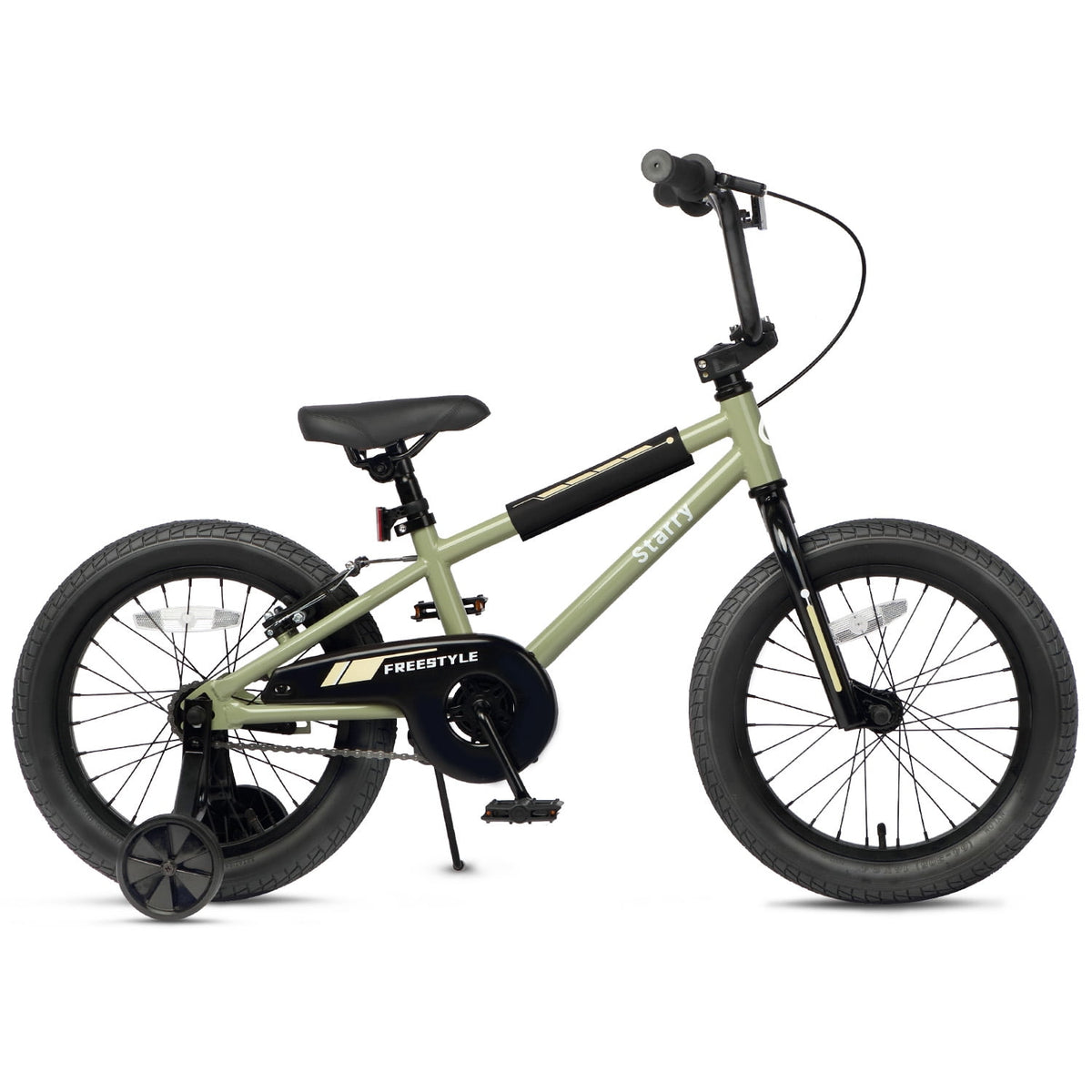 Glerc 14 Inch Little Kids Bike BMX Style Bicycle with Training Wheels Coaster Brake for 3 4 5 Years Old Boys Girls, Blue