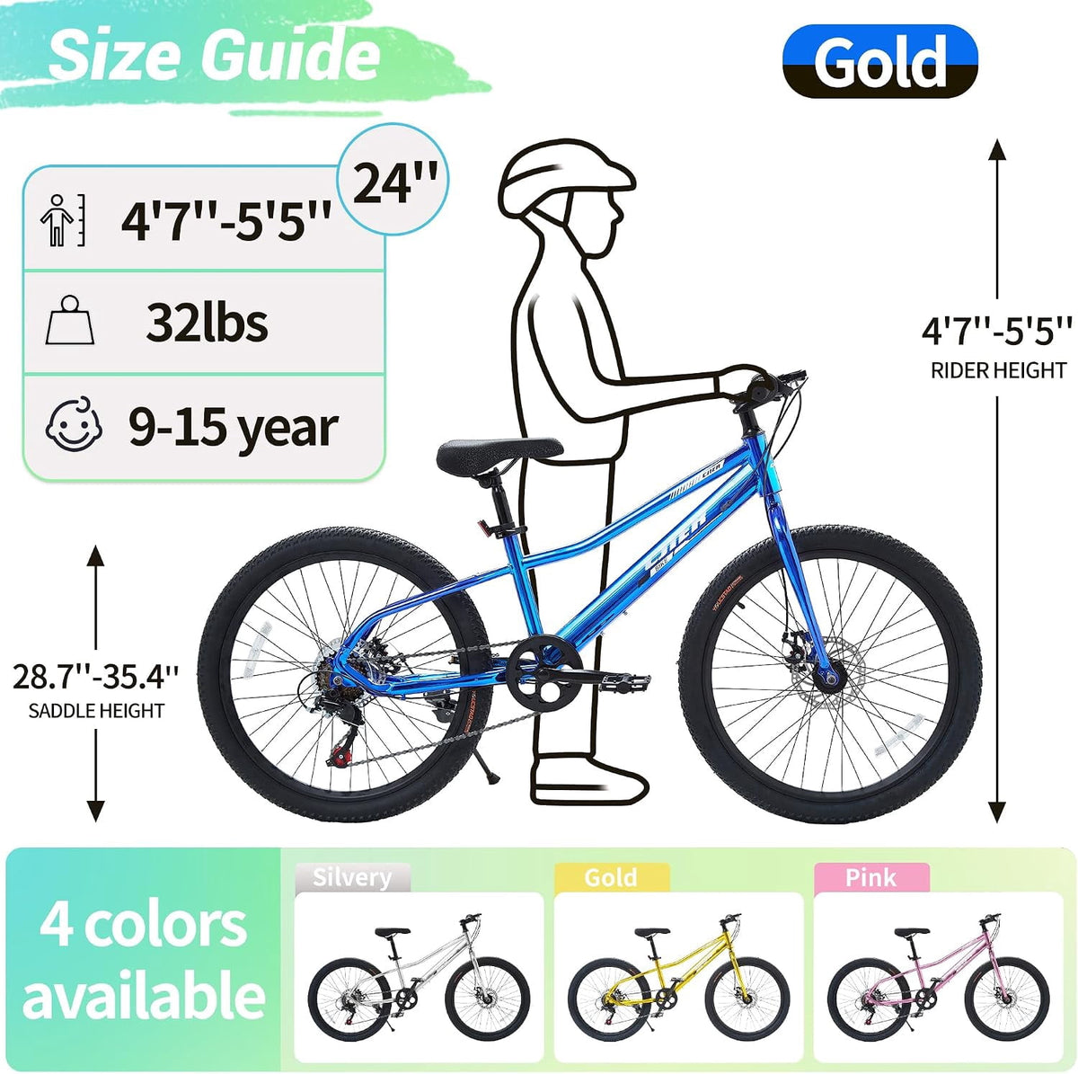 Akaber Kids Bike for Girls 6-11, 20 Inch Mountain Bike for Kids with High Carbon Steel, Dual Disc Brakes and Kickstand