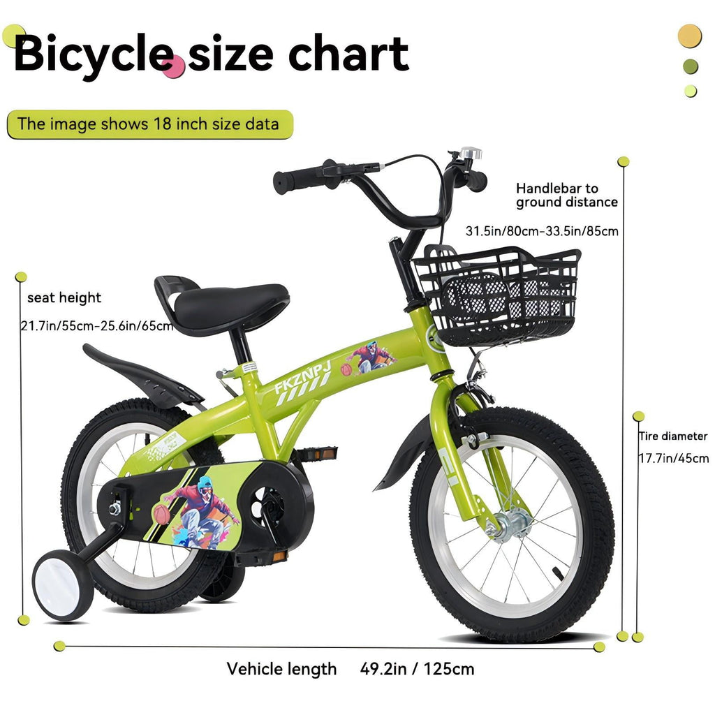 Aukfa 18-Inch Kids Bike for Boys & Girls Ages 5-10,Balance Bikewith Training Wheels, Coaster Brake & Front V-Brake,Pink
