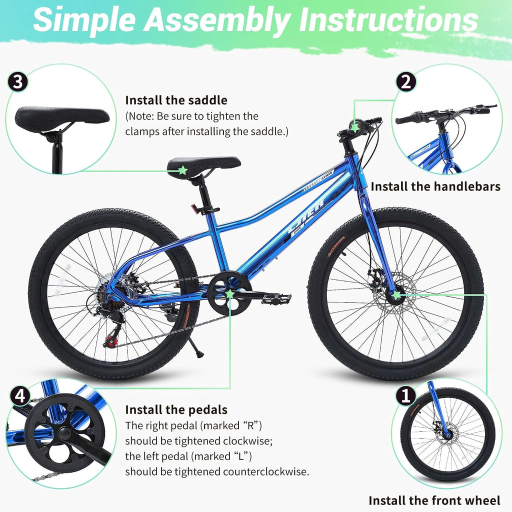 Akaber Kids Bike for Girls 6-11, 20 Inch Mountain Bike for Kids with High Carbon Steel, Dual Disc Brakes and Kickstand