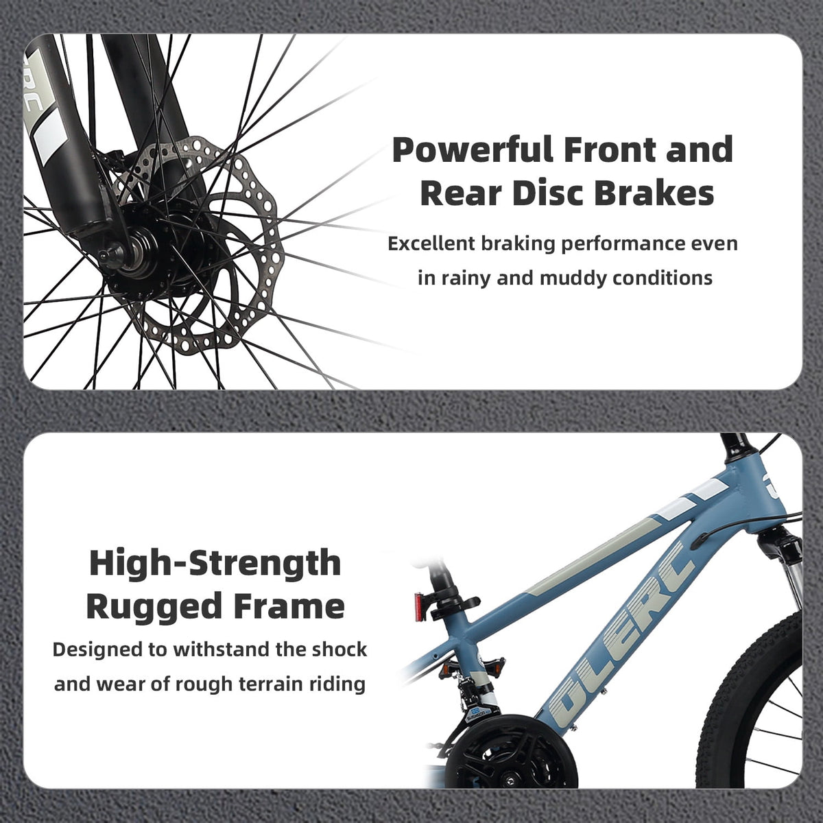 Glerc Skyline 24 Inch Kids Mountain Bike for Boys Girls 10 11 12 13 14 Years Old, 21-Speed Kid Bicycle with Front Suspension & Dual Disc Brakes & Rugged Frame, Black